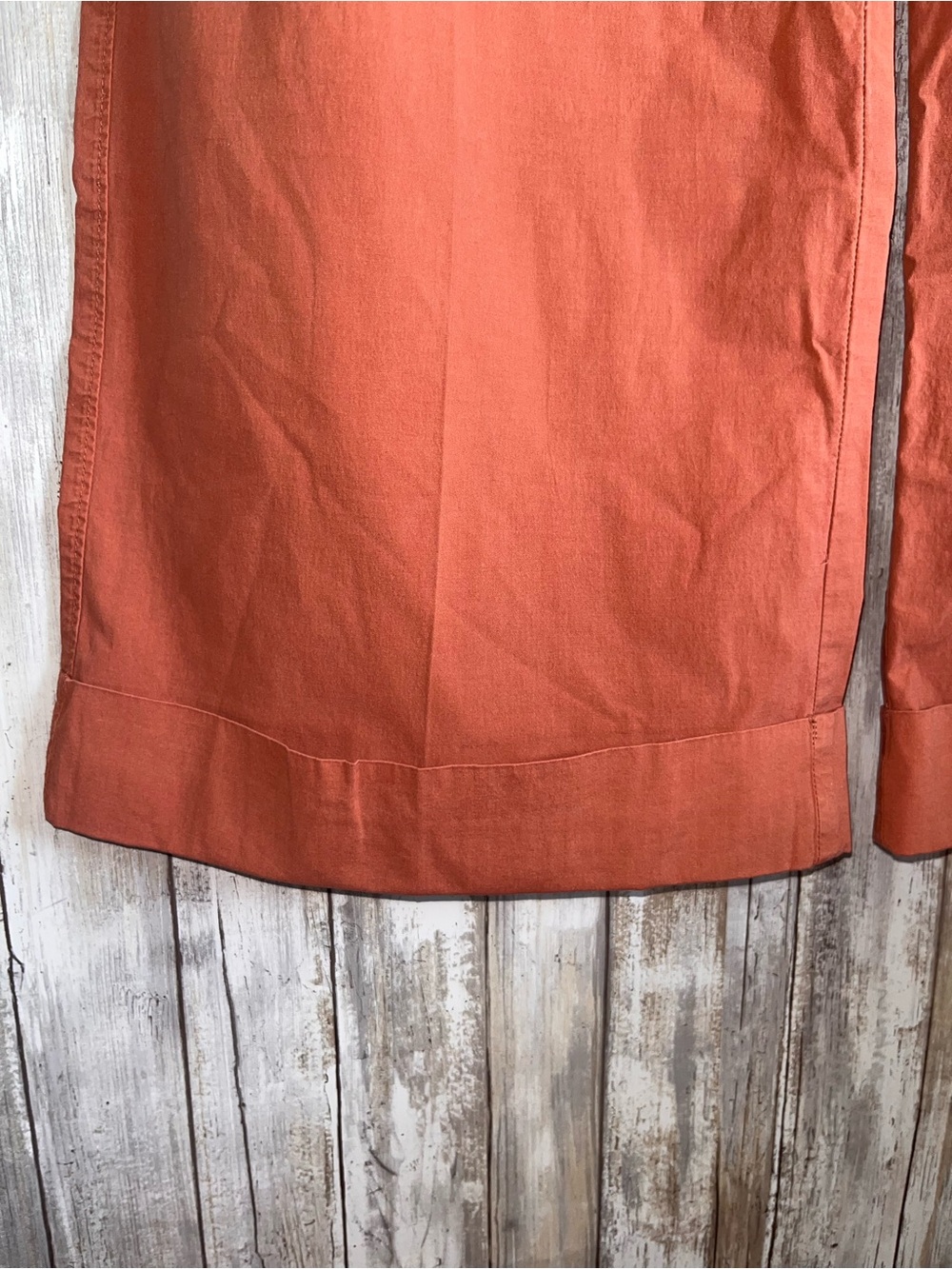 American Eagle Poplin Pull On Wide Leg Pants Lyocell Blend Rust Size 2 NWT - Picture 4 of 5